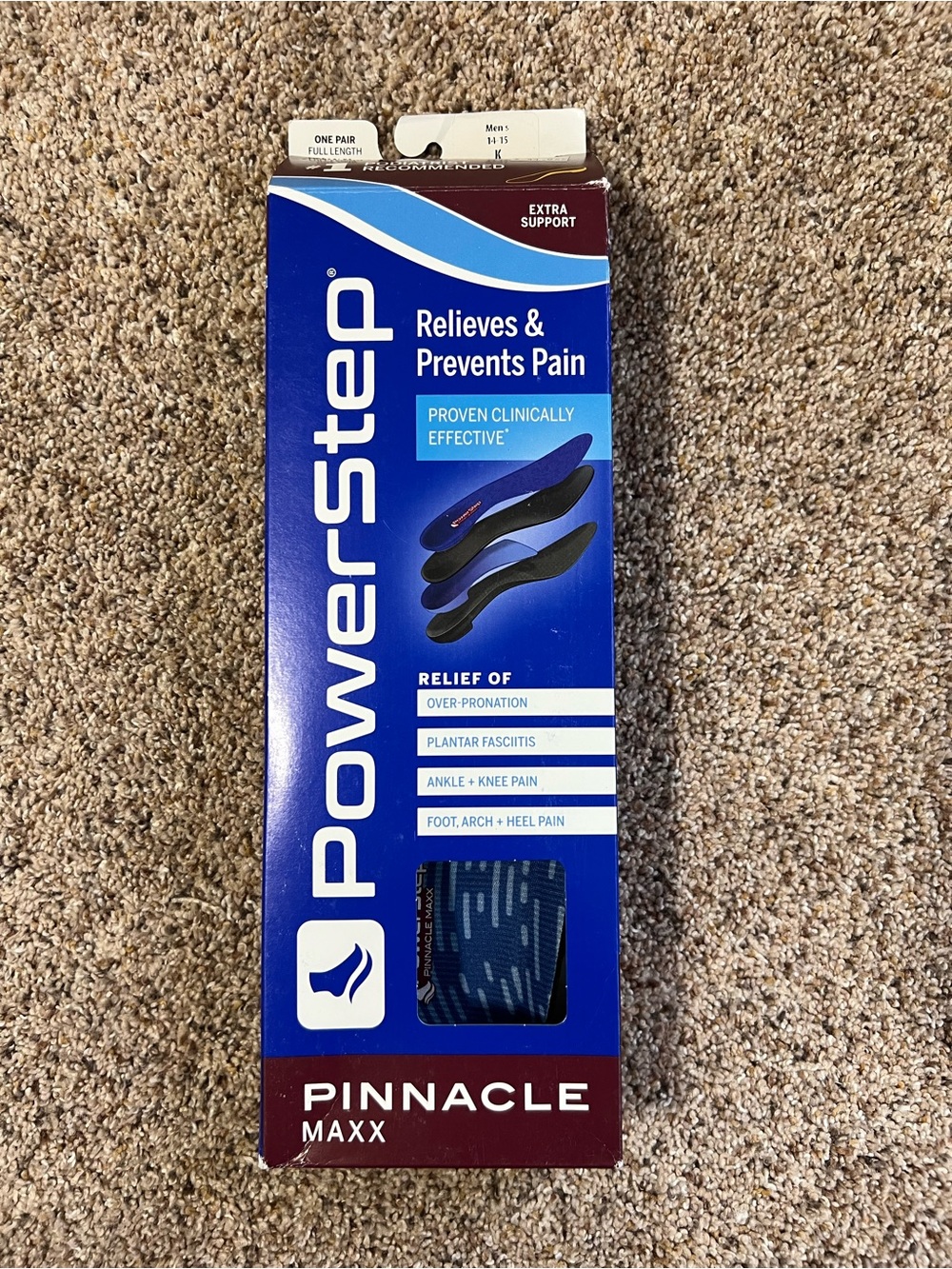Powerstep Pinnacle Maxx Men’s Insoles - Extra Support, Blue